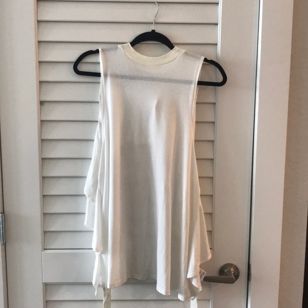 Open back white top